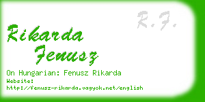 rikarda fenusz business card